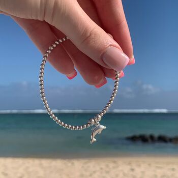 Dolphin Sterling Silver Ball Bead Bracelet, 4 of 11