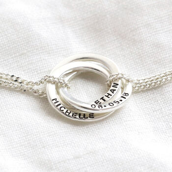 Personalised Sterling Silver Russian Ring Bracelet, 2 of 4
