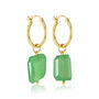 Chrysoprase Gemstone Nugget Hoop Earrings Gold Vermeil, thumbnail 2 of 3