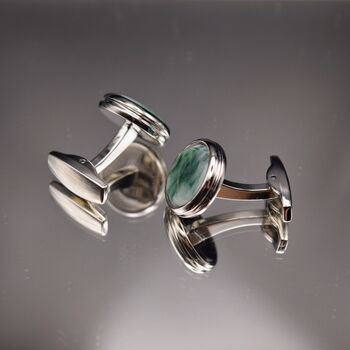 Cufflinks Jade Color Luxury Gift, 4 of 5