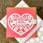 Pink Cut Out Heart Card, thumbnail 1 of 5