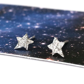Mini Textured Star Earrings, 5 of 12