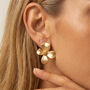 Gold Or Silver Large Flower Earrings, thumbnail 2 of 6