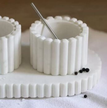 Marble Pinch Pots With Tray, 3 of 3
