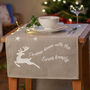 Personalised Linen Christmas Reindeer Table Runner, thumbnail 1 of 3