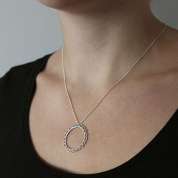 Scalloped Circle Necklace, 2 of 7