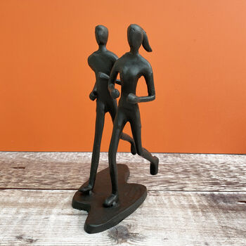 Jogging Couple Sculpture, 2 of 4