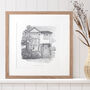 Personalised Monochrome Watercolour House Sketch, thumbnail 1 of 6