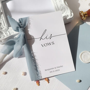 His And Her Vows Card Personalised Wedding Vows Cards, 2 of 5