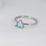 Genuine Blue Topaz Trillion Cut Ring Sterling Silver, thumbnail 4 of 10