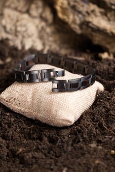 Algarve Engraved Stainless Steel And Walnut Bracelet, 6 of 7