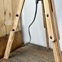 Wooden Tripod Lamp With Linen Shade, thumbnail 5 of 5