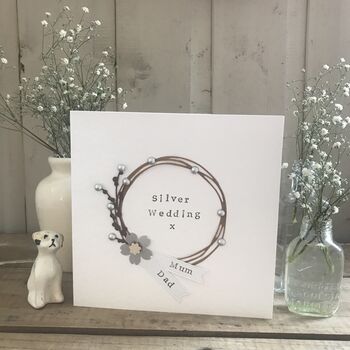 Personalised Silver Wedding Circle Card, 3 of 5
