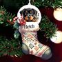 Personalised Rottweiler Christmas Stocking Bauble, thumbnail 1 of 2