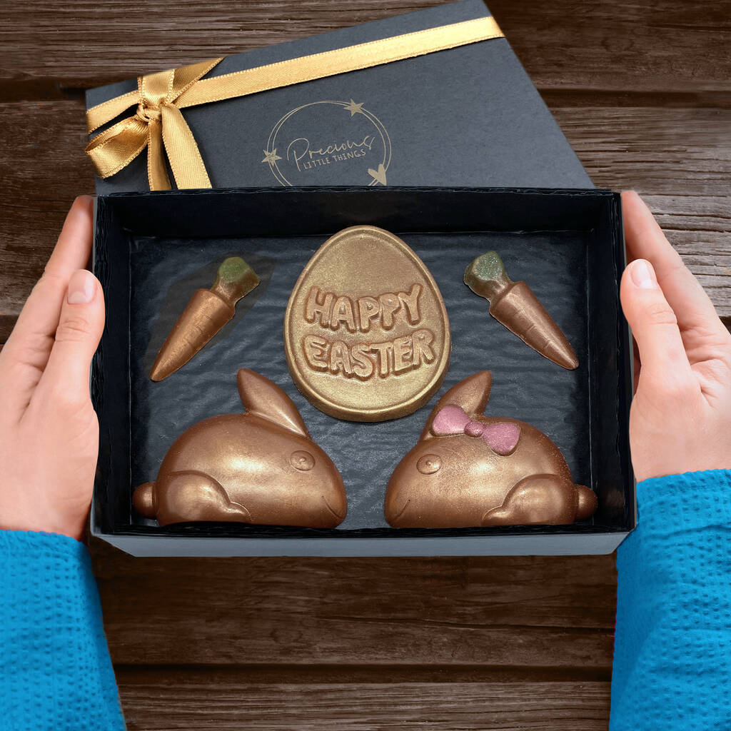 'Happy Easter' Bunnies Chocolate Gift Set By Precious Little Things
