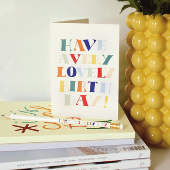 'Very Lovely Birthday' Handlettered Birthday Card, 2 of 5