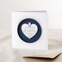 Silver 25th Anniversary Hanging Heart Keepsake Card, thumbnail 1 of 2