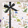 Three Sheets Of Dinosaur 1st Birthday Wrapping Paper, thumbnail 1 of 2