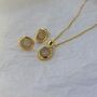Adrianna Gold Plated Druzy Necklace And Earrings Set, thumbnail 1 of 2