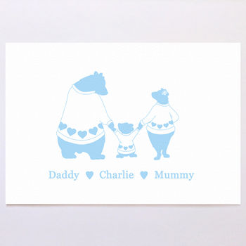Personalised Bear Family In Jumpers Print, 4 of 7
