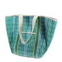 Blue And Green Recycled Woven Striped Tote Bag, thumbnail 2 of 4