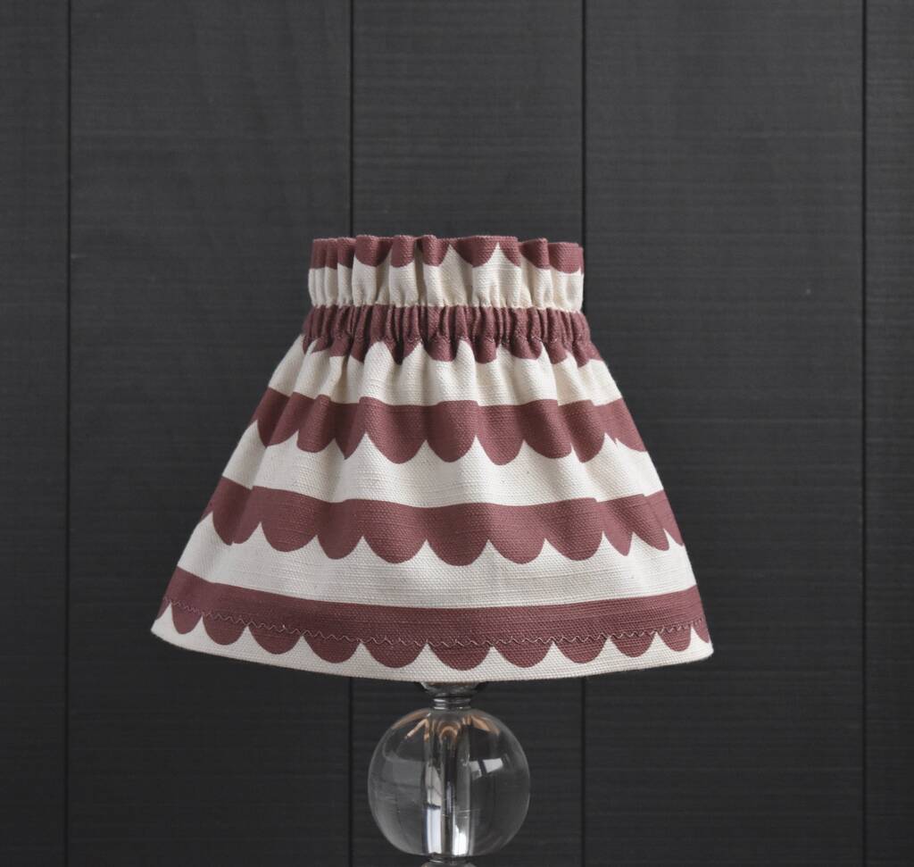 Dolly Raspberry Scallop Scrunchie Lampshade, 1 of 4