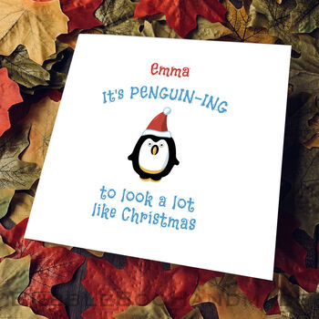 Personalised Christmas Card With Penguin, 6 of 6