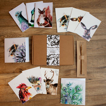 Inky Animal Stationery Lovers Letterbox Gift Set, 3 of 12