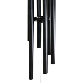 Engraved 30 Inch Black Wind Chime For Garden Decoration, 4 of 12