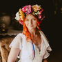 The Florence Colourful Vintage Hair Wreath For A Bride, thumbnail 1 of 12