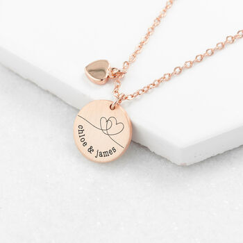 Personalised Dual Hearts Matte Charms Necklace, 3 of 6