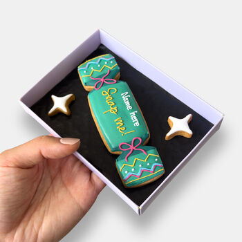 Personalised Christmas Cracker Letterbox Iced Cookie, 5 of 12