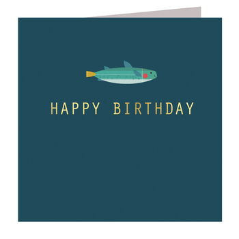Gold Foiled Birthday Fish Card, 2 of 4