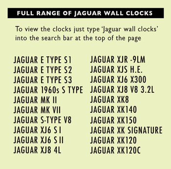 Personalised Jaguar E Type Series One Wall Clock, 2 of 5