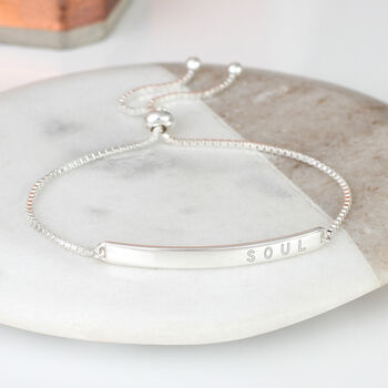 18ct Gold Plated Or Silver Personalised Slider Bracelet, 2 of 6