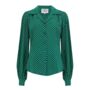 Poppy Blouse In Green Ditzy Dot Vintage 1940s Style, thumbnail 1 of 2