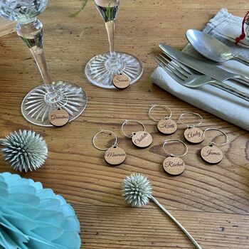 Personalised Five Christmas Wine Glass Charms, 7 of 9