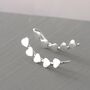 Sterling Silver Five Hearts Earring Climbers, thumbnail 2 of 3