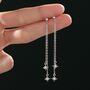 Minimalist Shooting Star Drop Stud Earrings, thumbnail 1 of 11