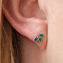 Sterling Silver Christmas Holly Leaf Earrings, thumbnail 1 of 3