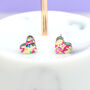 Mini Gold Festival Confetti Love Heart Earrings Studs, thumbnail 1 of 2