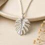 Personalised Sterling Silver Monstera Leaf Necklace, thumbnail 2 of 10
