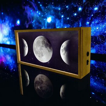 Wooden Light Box Night Light Moon Phases, 2 of 6