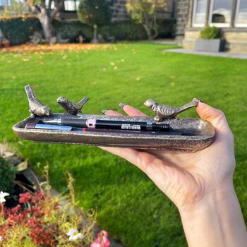 Metal Tray For Keys With Bird Decoration, 2 of 4