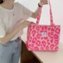 Pink Leopard Print Shoulder Bag, thumbnail 1 of 5