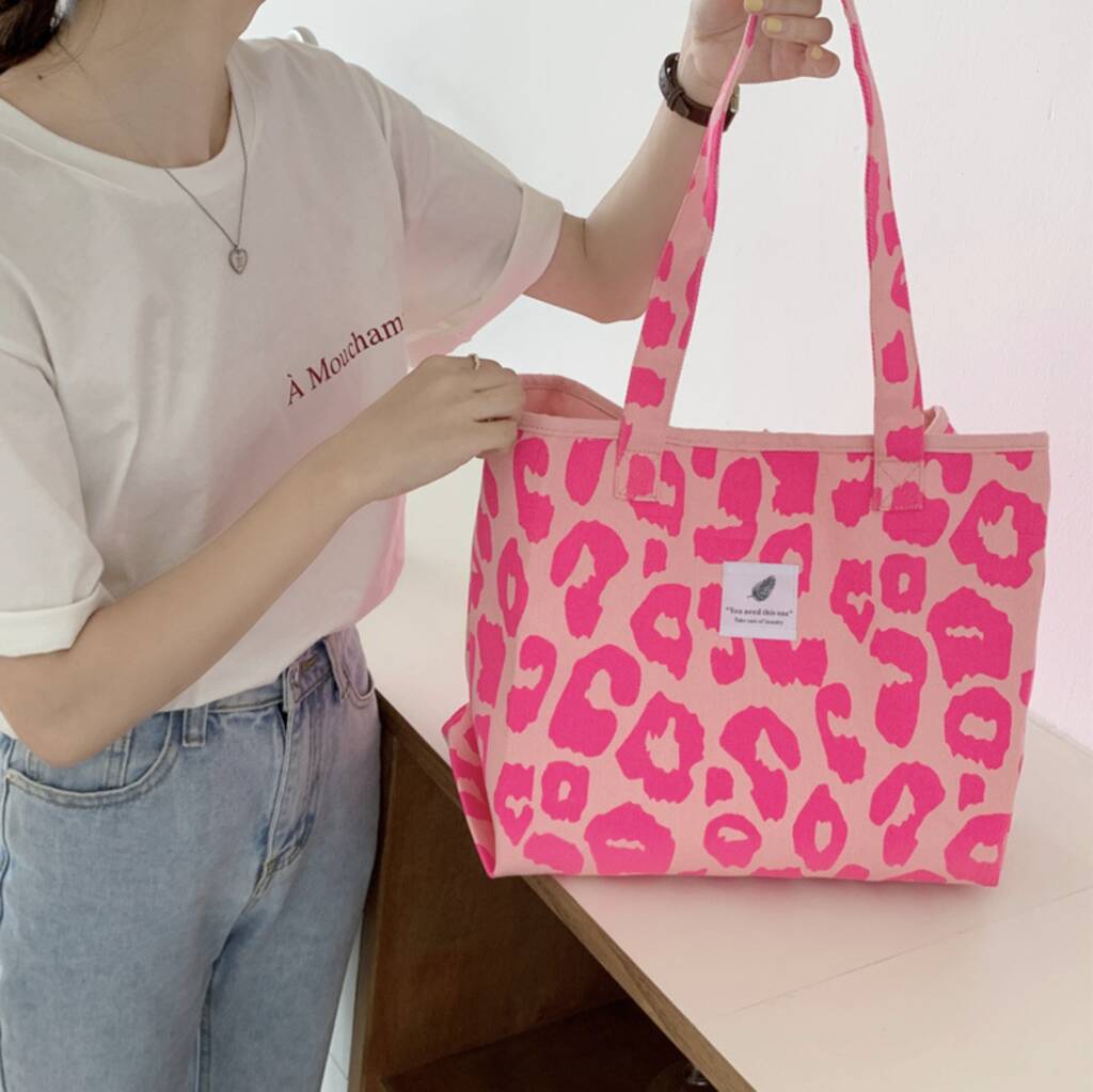 Pink Leopard Print Shoulder Bag, 1 of 5