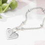 Personalised Heart Charm Bracelet In Silver, thumbnail 2 of 5