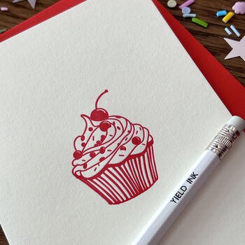'Cherry Cupcake' Letterpress Card, 2 of 6