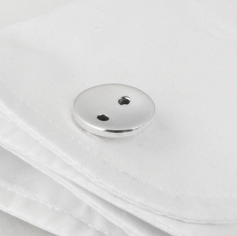 Image of Sterling Silver Button Cufflinks, Silver