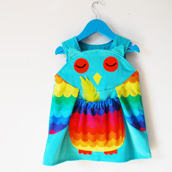 Rainbow Owl Girls Dress By Wild Things Funky Little Dresses ...